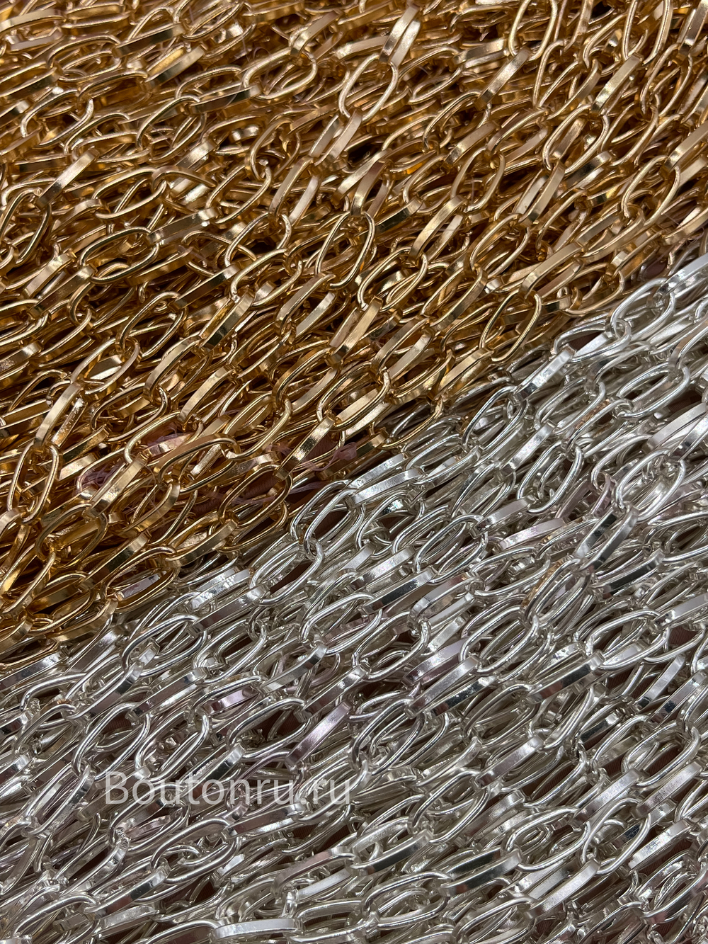 Цепь золотистая 5 мм овальное звено крупная