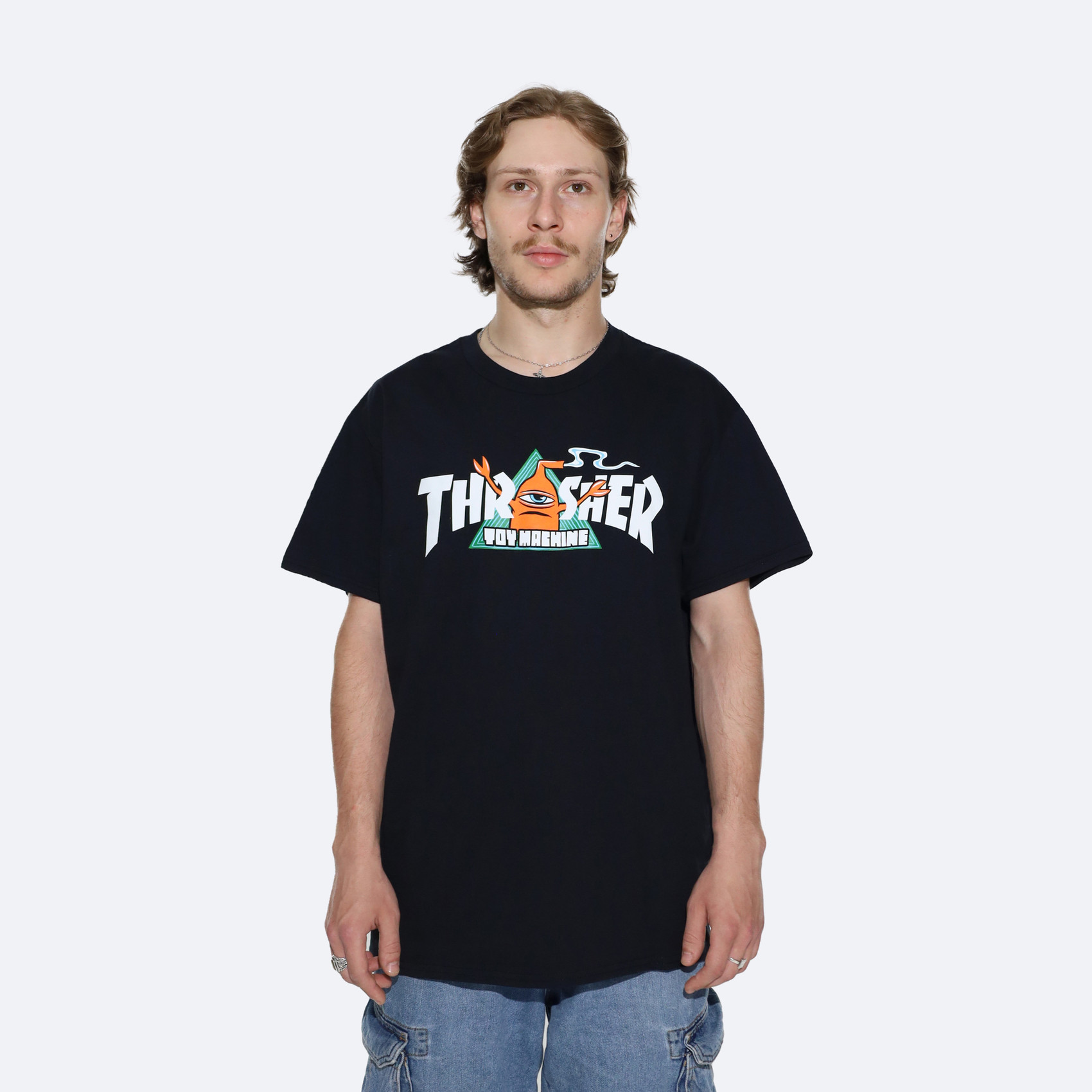 Футболка Thrasher x Toy Machine Vortex T-Shirt (black) артикул:EahmbjAIhm5NqwqK7VRjX1 - купить в магазине Дайс