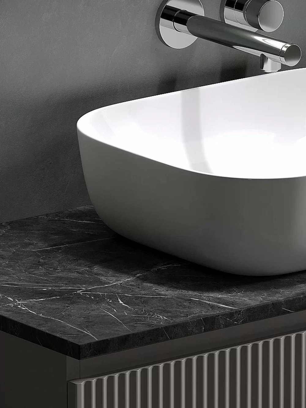 Тумба с раковиной Sancos SNOB R 100 со столешницей, Doha Soft