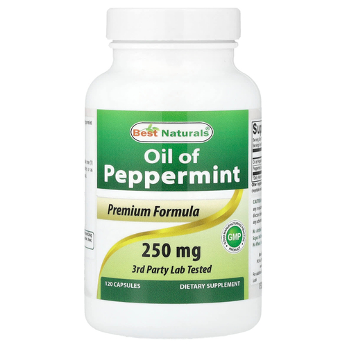 Best Naturals, масло перечной мяты, 250 мг, 120 капсул