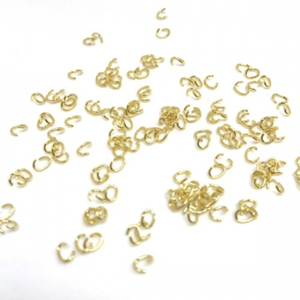 1951-з Соединительное колечко 3мм тонкое овальное, позолота (10шт)