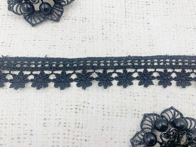 Кружево плетеное, ш. 2 см, чёрный