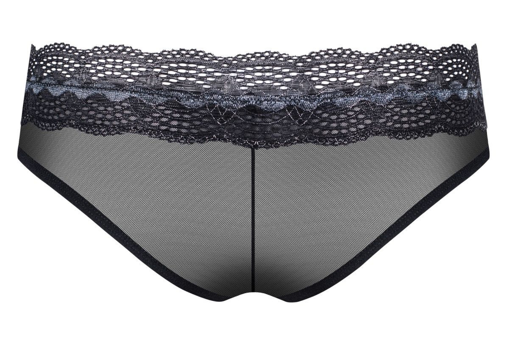 Кружевные полупрозрачные трусики-шортики (Размер: S-M) (Цвет: черный)