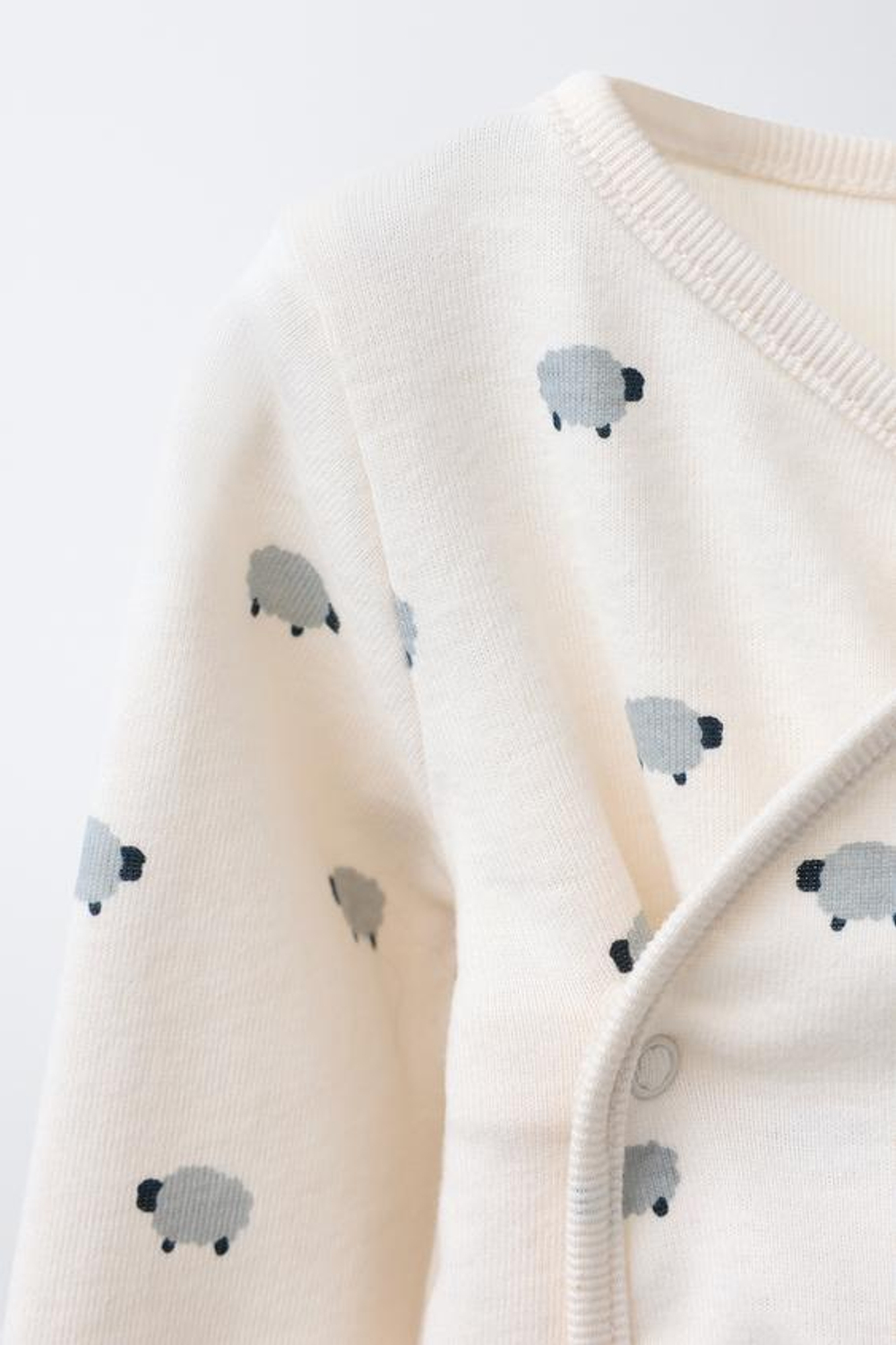 ZARA НАБОР БОДИ И ПОЛЗУНКОВ «ОВЕЧКИ», ЭКРЮ