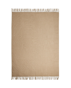 Zara Home плед из полиэстера, бежевый, в клетку