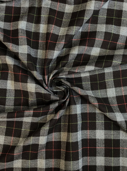 Коттон фланель сорочка принт клетка коричневый/зеленый/оранж NBD004