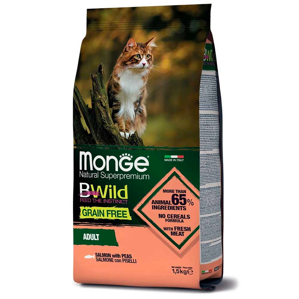 Monge Bwild корм для кошек с лососем (беззерновой) (Adult)