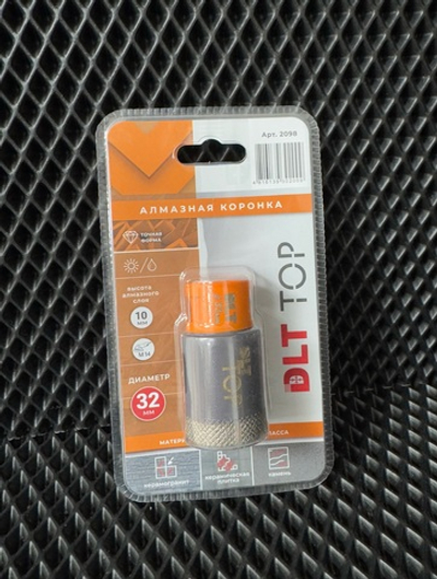 Коронка алмазная для керамогранита и камня DLT TOP, 32мм, арт.2098