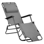 Кресло-шезлонг 62*153см, серый