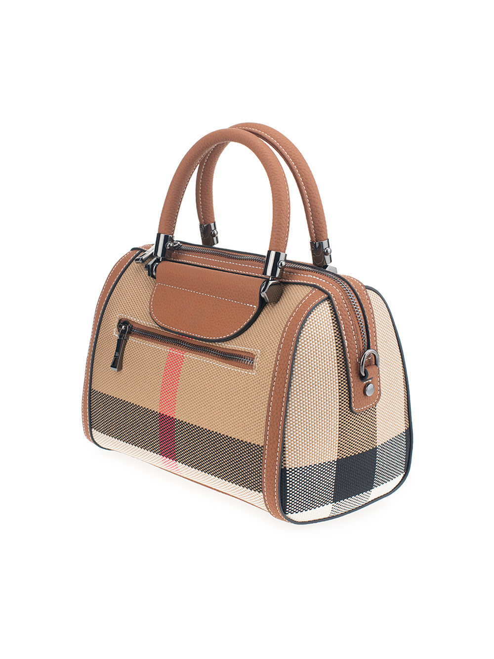 3607BROWN Сумка жен., иск.кожа + текстиль