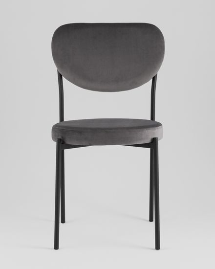 Стул обеденный Барбара велюр серый