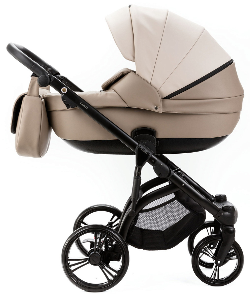 Детская коляска Adamex Lanti Deluxe 3 в 1 LN-SD44 (СВ.БЕЖ.КОЖА + Т.БЕЖ.КОЖА)