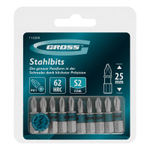 Бита PH1х25мм, сталь S2, шестигр., 10 шт. Gross