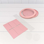 Коробка сборная 25х7 см с окошком (Розовый)