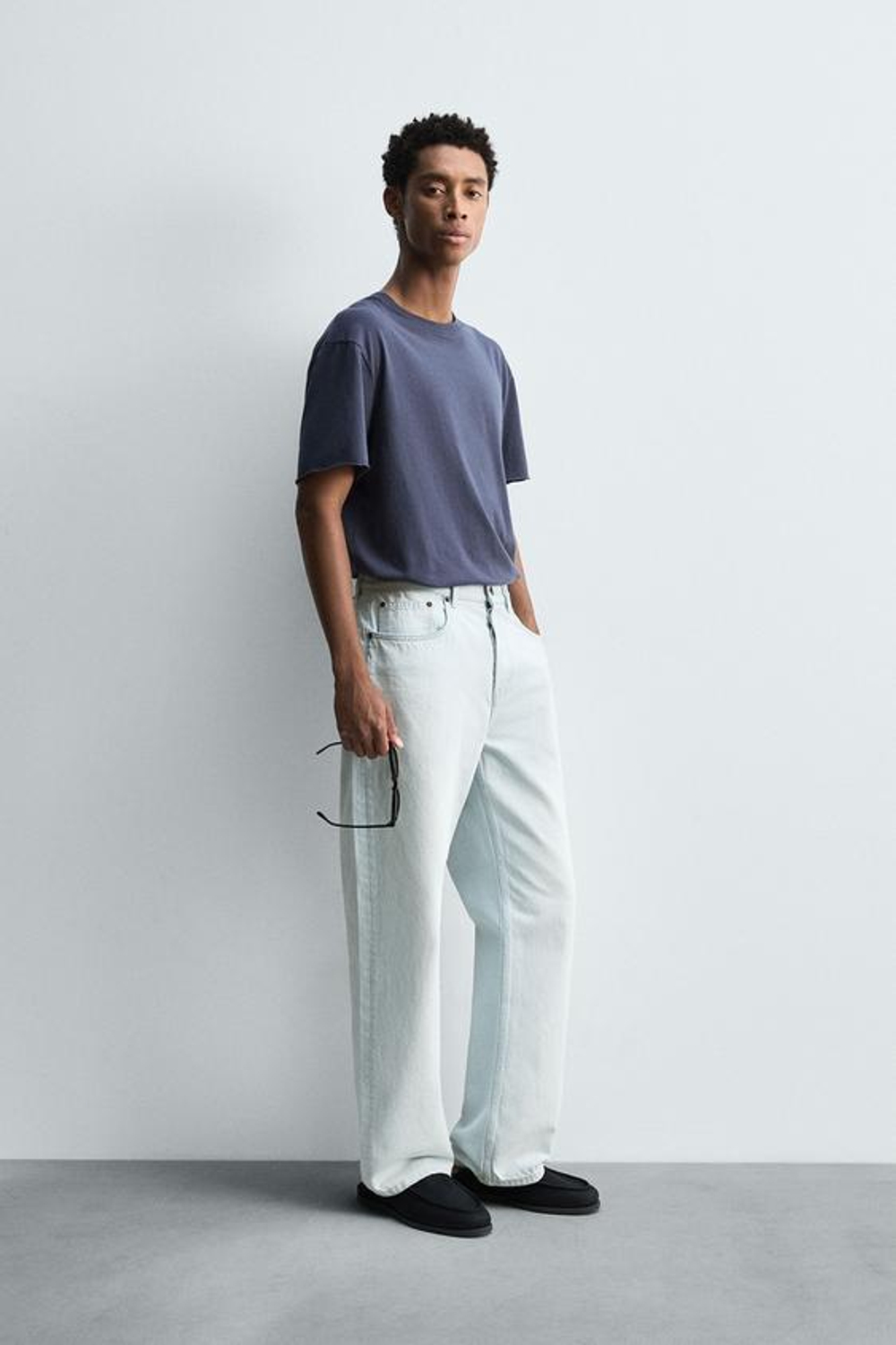 ZARA ДЖИНСЫ STRAIGHT FIT, НЕБЕСНО-ГОЛУБОЙ