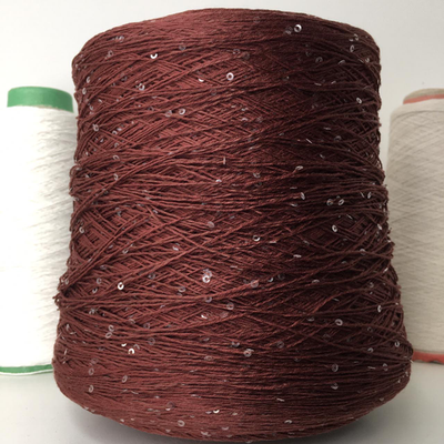 PAILLUX - D&C yarns; 96% хлопок, 4% прозрачные пайетки; 560м/100гр; цвет: нить - шоколадный с нотками бордо, пайетки - прозрачные