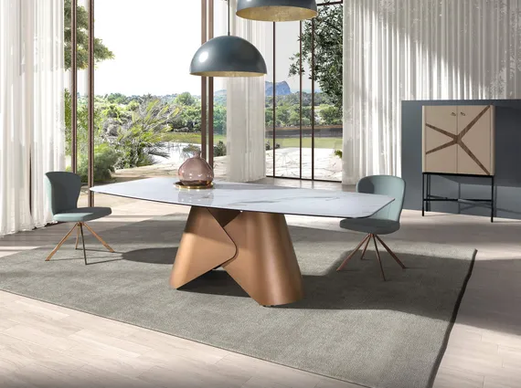 Обеденный стол Angel Cerda 1172, 240х120 см, белая керамика 