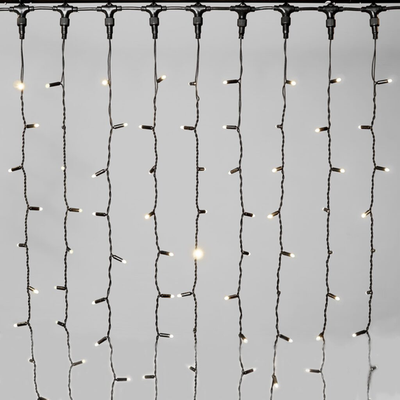 Светодиодный занавес 2*3 м., 600 LED, тепло-белый, статика, черный провод каучук, LTC (ECO602-1-2WW)