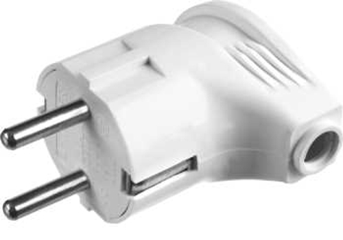 Вилка MAXElectro электрическая, 16А/220В, угловая, с заземлением, белая, STAYER, 55161-W