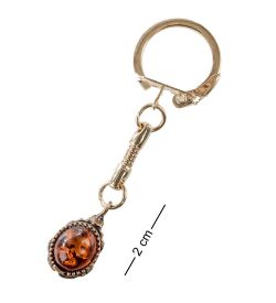 AM- 079 Брелок «Скарабей» мал. (латунь, янтарь)