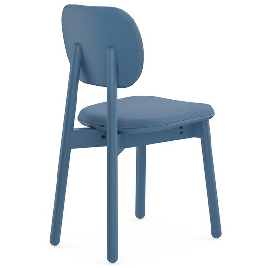 Стул с обивкой saga, рогожка, синий