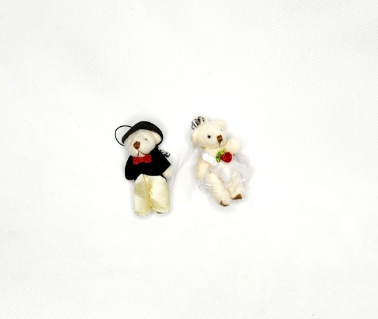 Свадебные игрушки-мишки "Пара жених и невеста", брелок-подвеска