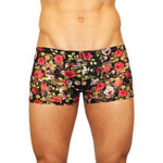 Мужские трусы-боксеры из сетки с яркими розами Rose Boxer (Размер: S) (Цвет: черный)