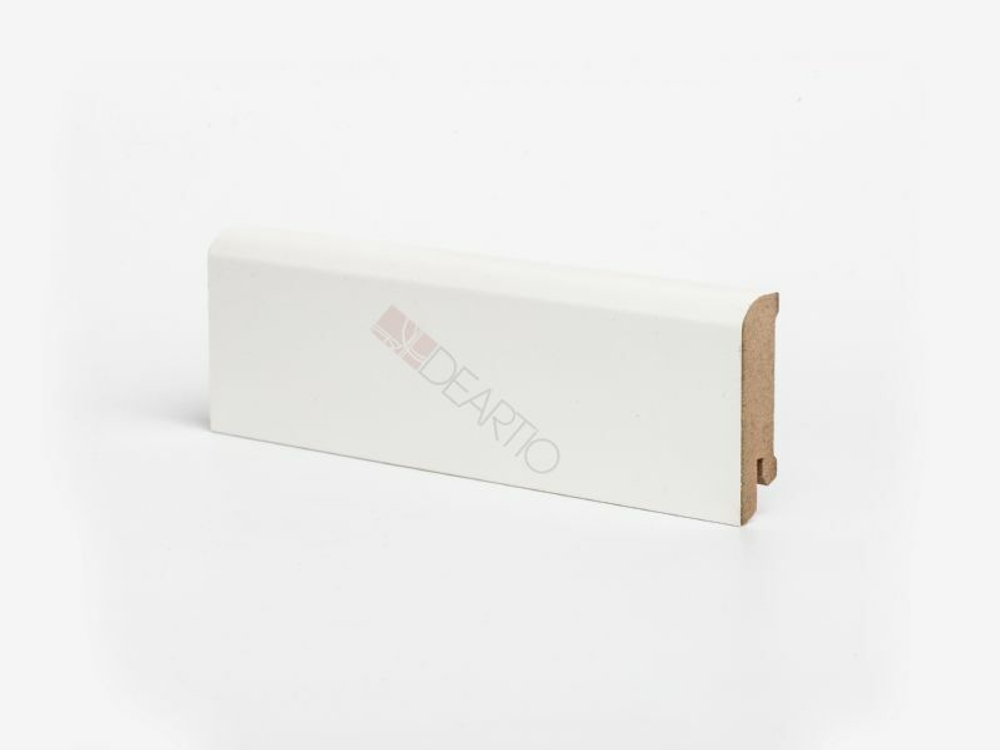 Плинтус напольный белый U102 60 мм МДФ 60x16x2050