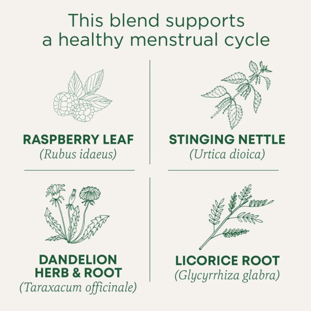 Traditional Medicinals, Organic Healthy Cycle®, листья малины, без кофеина, 16 упакованных чайных пакетиков, 24 г (0,85 унции)