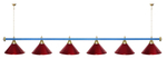 Лампа STARTBILLIARDS 6 пл. (плафоны зеленые,штанга золотая,фурнитура золото)