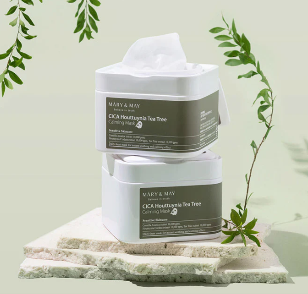 Mary&May CICA Houttuynia Tea Tree Calming Mask успокаивающие тканевые маски 30шт