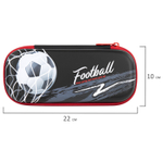 Пенал BRAUBERG 1 отделение 1 откидная планка EVA 3D 22х10х5 см "Goal" (2 штуки в упаковке)