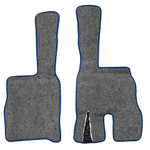 Ковры VOLVO FM до 2008 года (экокожа, черный, синий кант, синяя вышивка)