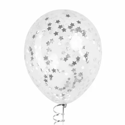 Конфетти звезды серебро