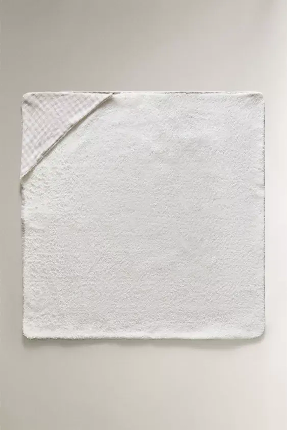 ZARA HOME ПОЛОТЕНЦЕ С КАПЮШОНОМ В КЛЕТКУ ДЛЯ ДЕТЕЙ, СИНИЙ