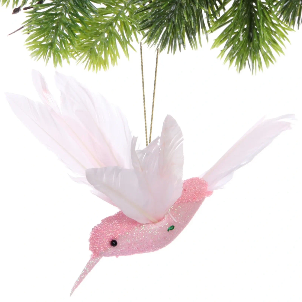 Украшение новогоднее «Колибри» 2,5*7*13 см, Розовый