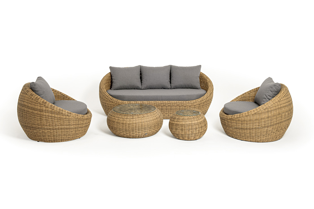 "Барселона" лаунж-зона из искусственного ротанга, цвет соломенный