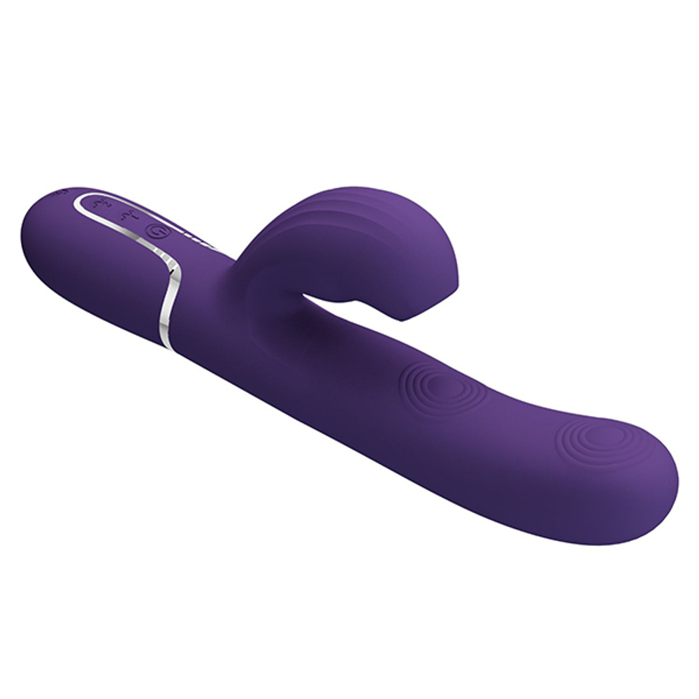 Фиолетовый вибратор-кролик с пульсацией 22,8см Pretty Love Perdita BW-500015-2