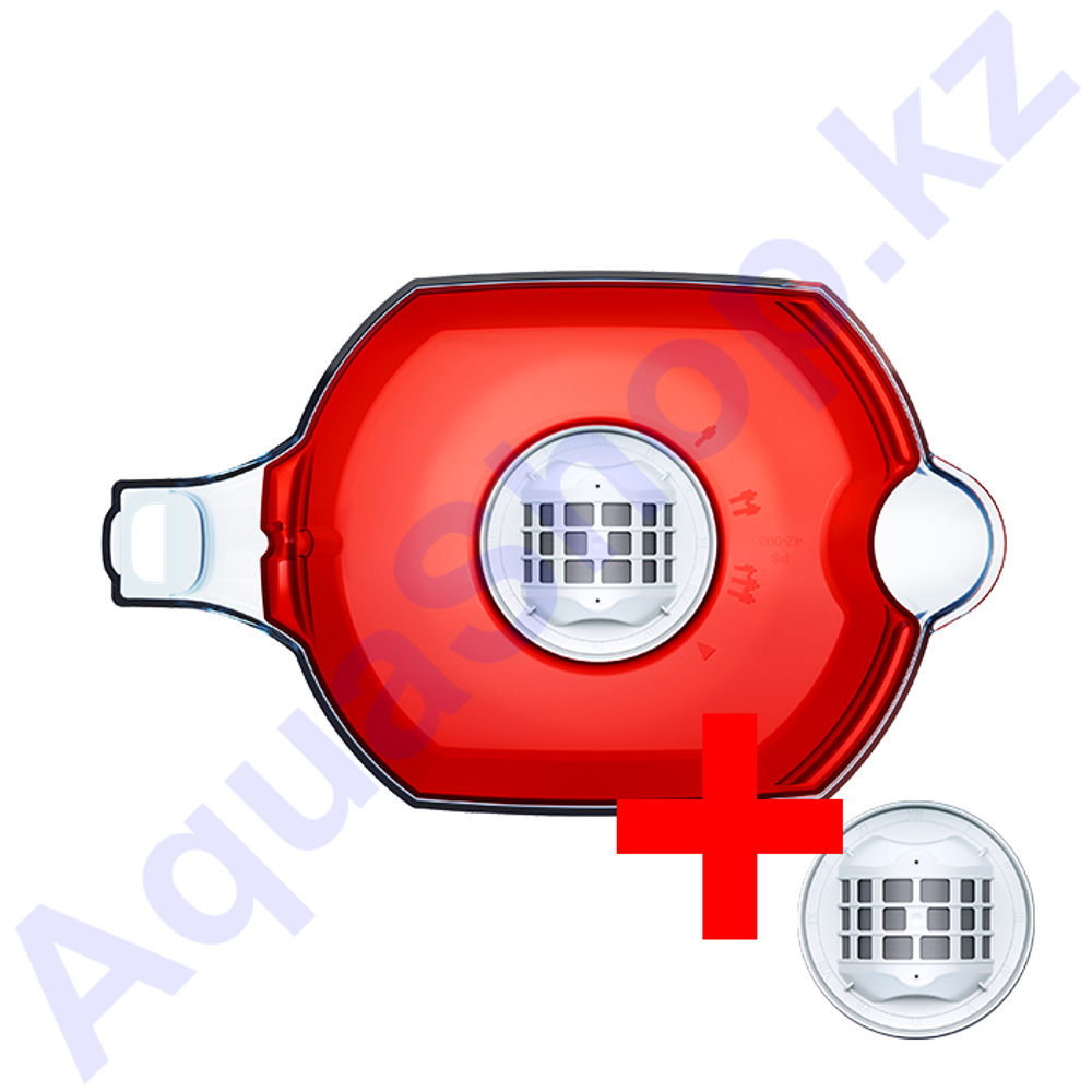 Красный Кувшин Аквафор Гарри с доп.модулем - вид сверху