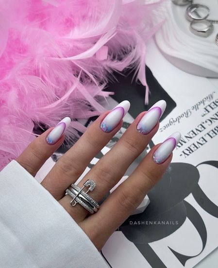 Слайдеры для дизайна ногтей французский градиент SD 19-34 черный