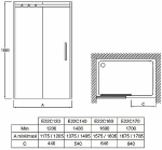 Душевой уголок Jacob Delafon CONTRA E22C140-GA/E22FC80-GA 140х80 стекло прозрачное/профиль хром