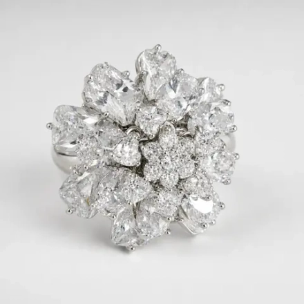 Кольцо «Хрустальный цветок» Silver
