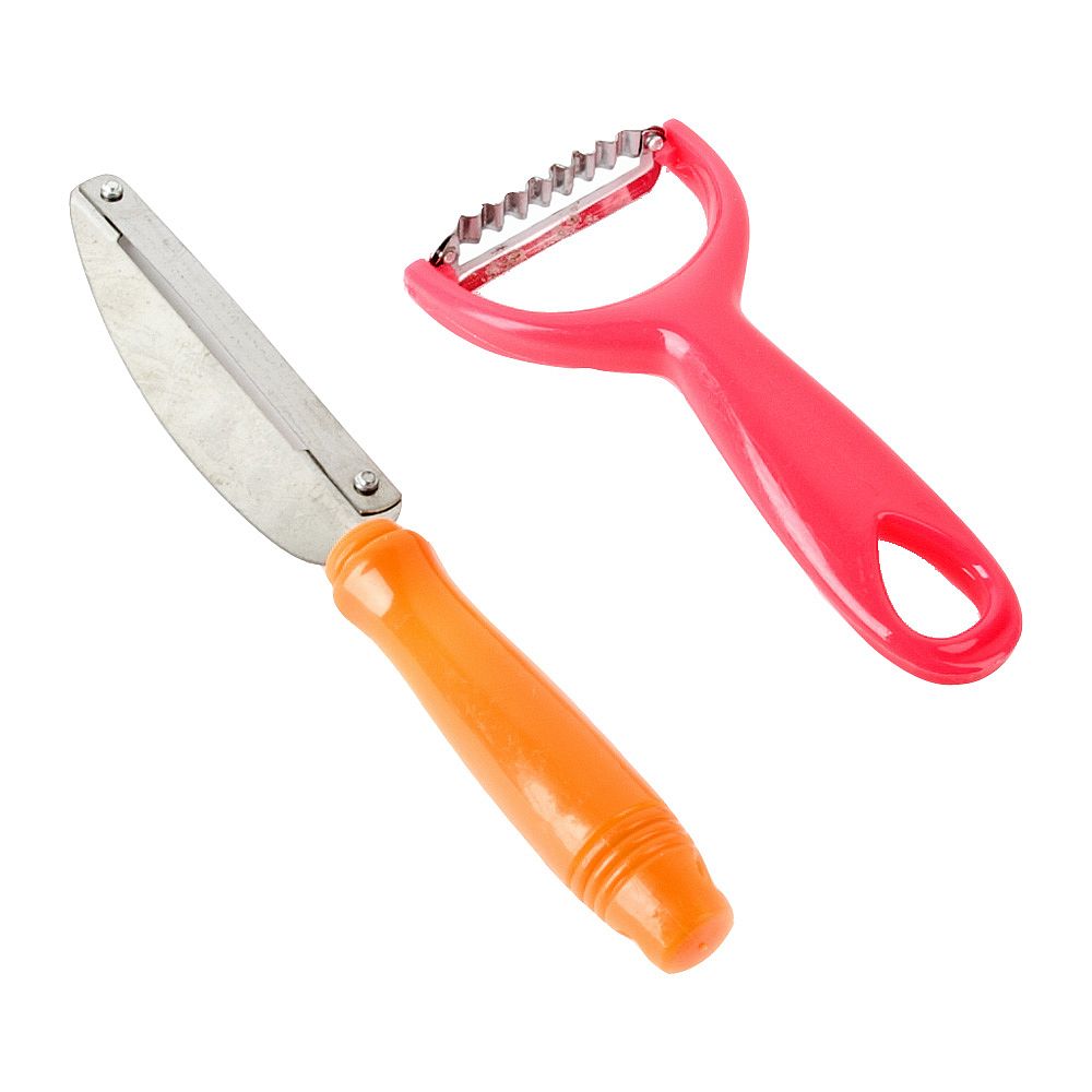 Набор: нож- шинковка и овощечистка 7*21*1см. (в ассортименте) (нержавеющая сталь, полипропилен)