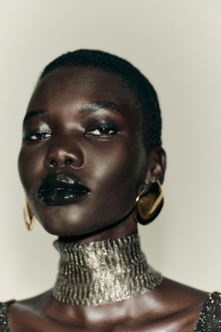 ZARA ТОП ИЗ МЕТАЛЛИЗИРОВАННОЙ НИТИ, ЧЕРНЫЙ