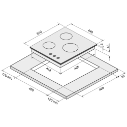Газовая варочная панель Krona Hagel 45 BL W