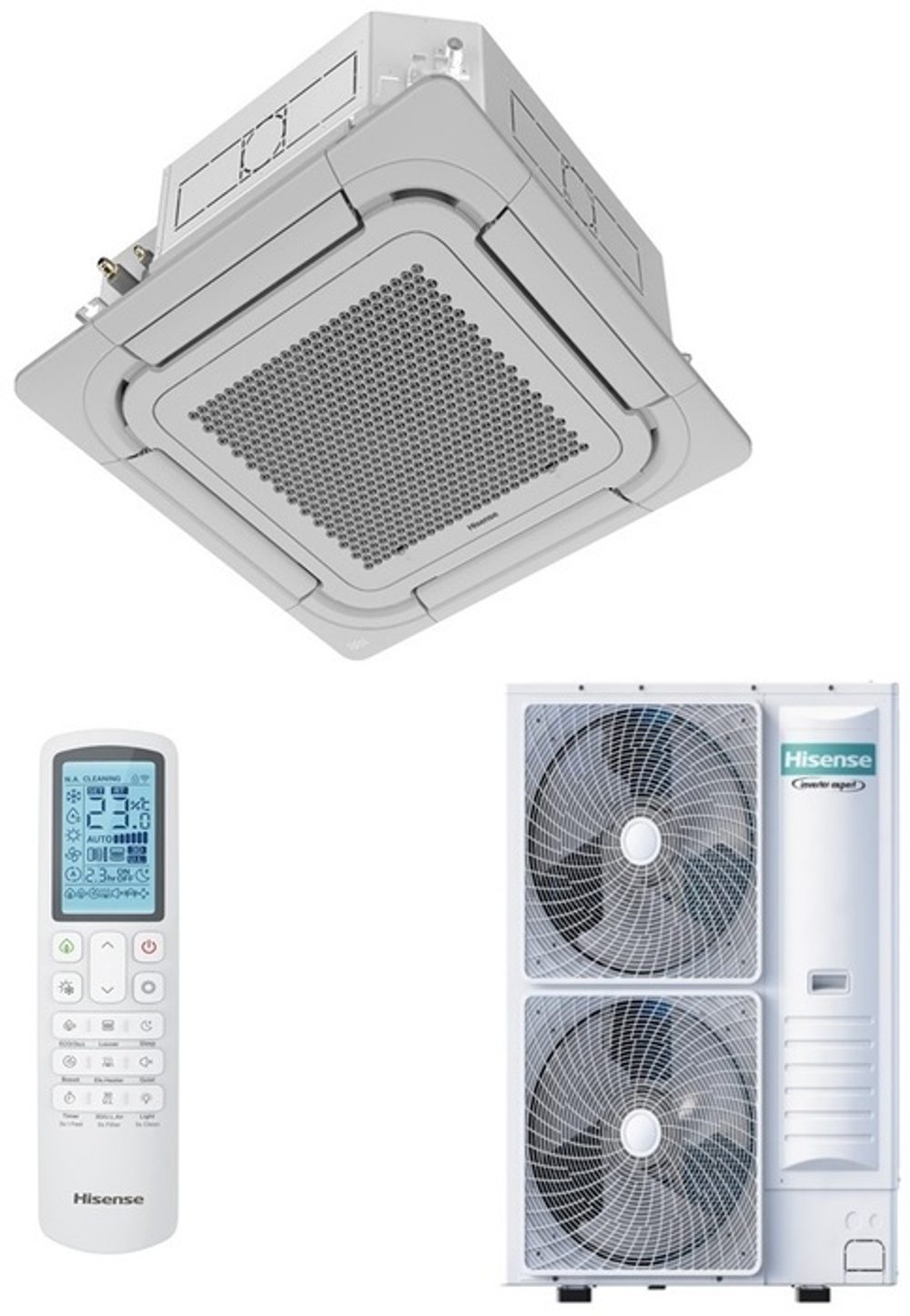 Сплит-система кондиционер кассетный Hisense AUC-60UR4RKC8/AUW-60U6RW8 на 160 м²