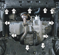 Защита стальная 2мм Д;КПП Suzuki Vitara; SX4 2013-2021г MOTODOR.02419