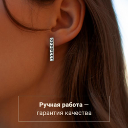 Картинка серьги фазы луны ручной работы из серебра