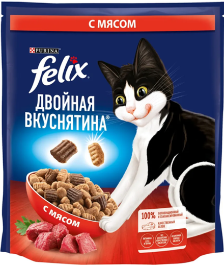 Felix 200г. Двойная Вкуснятина, с мясом