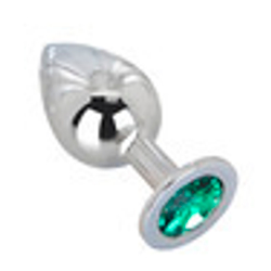 Большой плаг из стали с кристаллом GREEN LIME